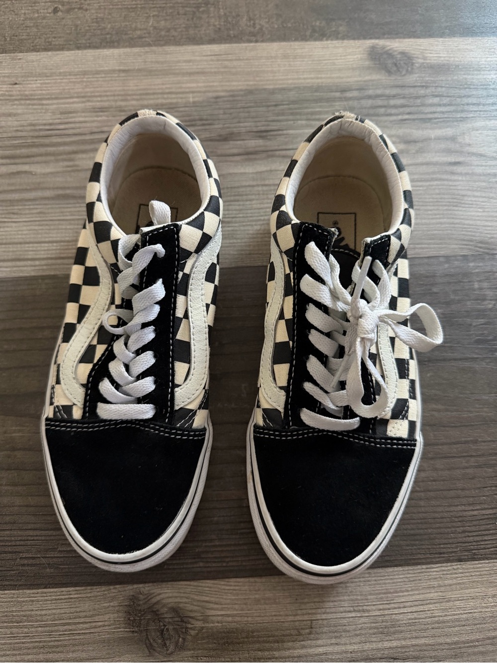 Vans Kids Black & White Checkerboard Low-Top Sneakers